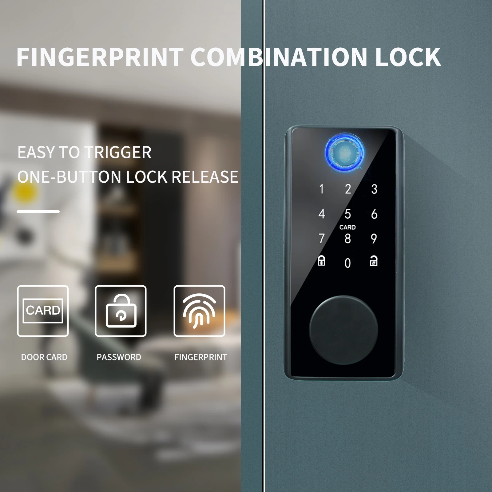 

PHIPULO Smart Deadbolt Locks Entry Front Door Tuya App Keyless Fingerprint Keypad Digital Bluetooth Lock For Home Apartment