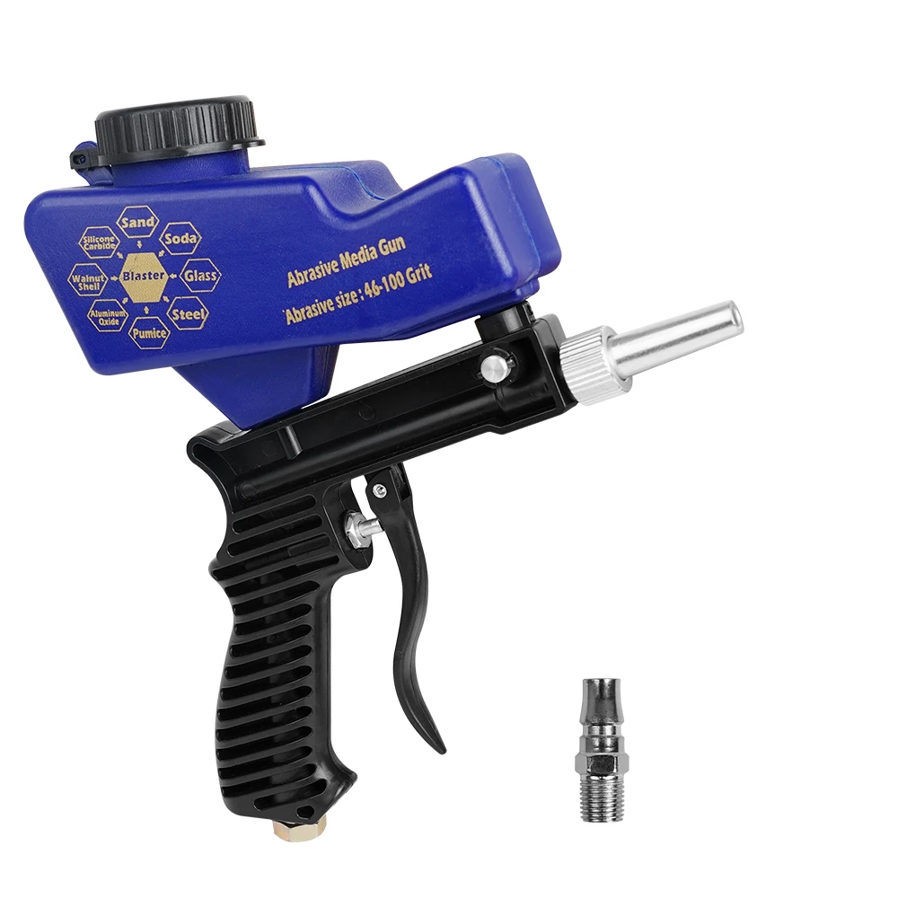 Adjustable Pneumatic Sandblasting Gun 90Psi Portable Home Sand Blasting Machine