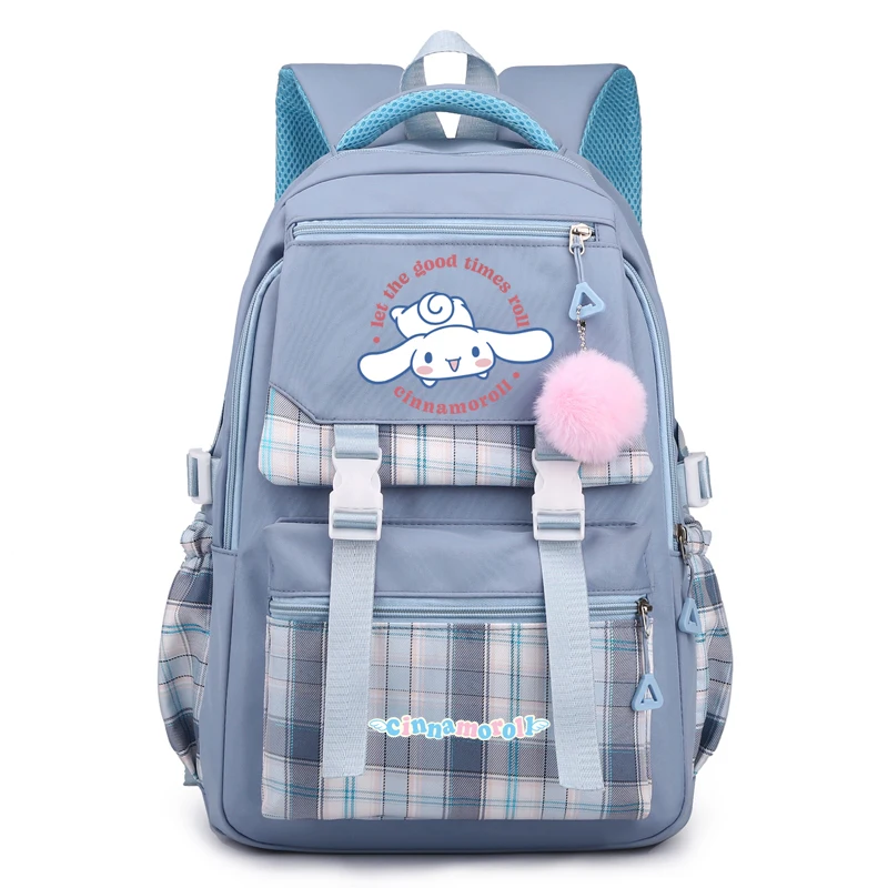 

Рюкзак с аниме Sanrio Cinnamoroll для девочек и мальчиков, школьный ранец черного и синего цвета, милый школьный портфель для студентов, дорожная сумка для ноутбука, игрушка в подарок