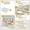Toy Storage Organizer with Bookshelf-12 Storage Bins 4-Tier Multipurpose Shelf to Organize Toys and Books for Kids Room,Playroom 6