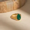 Bagues en acier inoxydable pour femmes et filles, 3 couleurs, esthétique, tendance, bijoux de mariage d'été, 2024