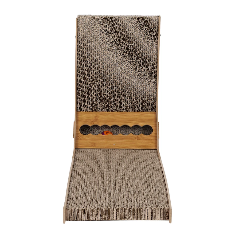 【Breeins】Corrugated L-shaped Cat Scratcher with Toys