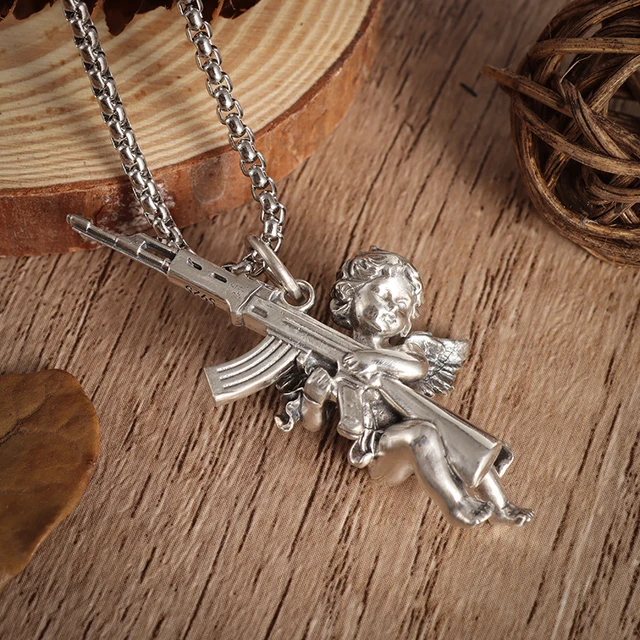 Titanium Steel AK-47 Assault Rifle Necklace