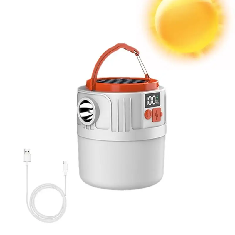 

Camping Solar Lights Rechargeable LED Lamp For Camping Solar Powered Hangable Waterproof Camping Gear 5 Light Modes USB Charging