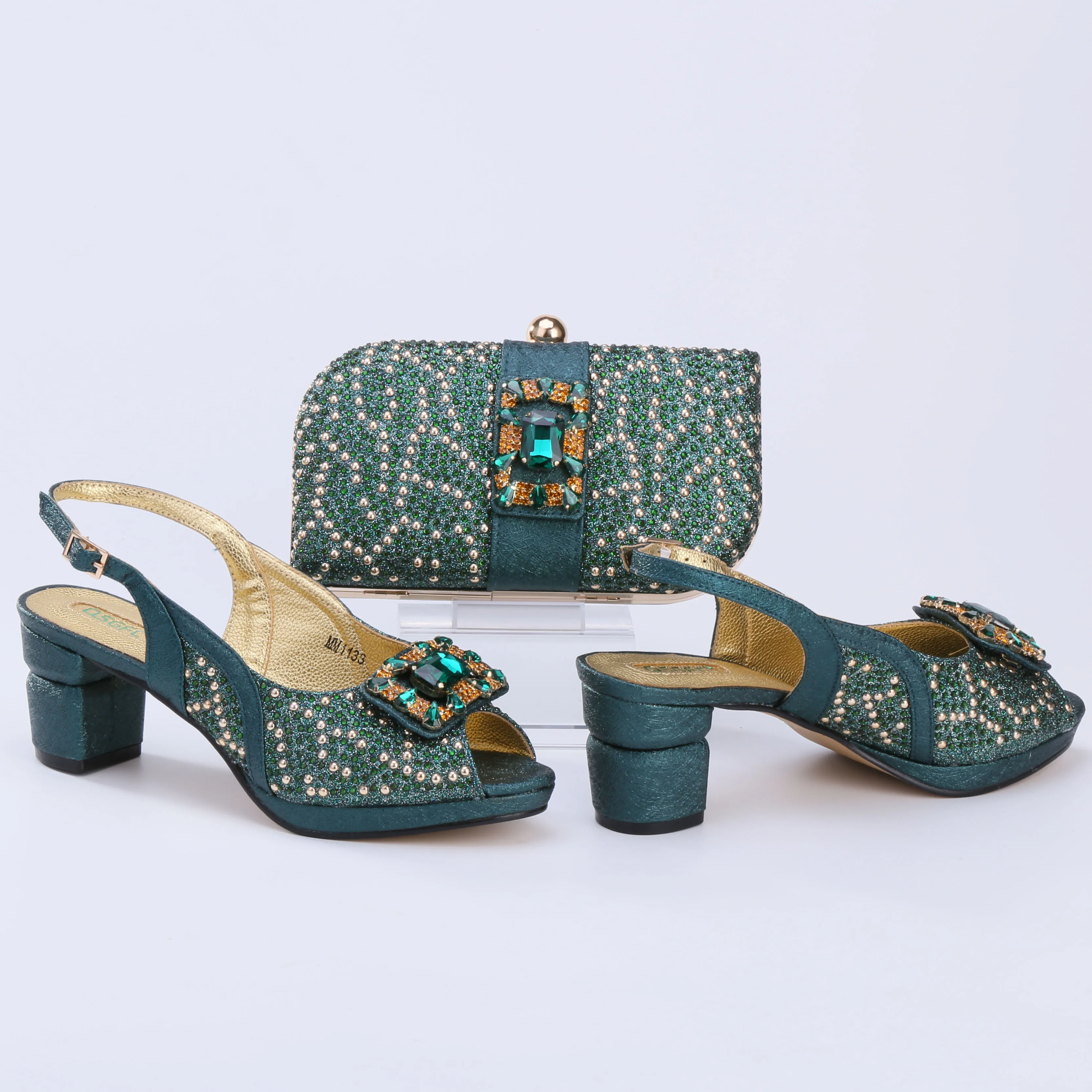 

Doershow beautiful style Italian Shoes With Matching Bags African Women Shoes and Bags Set For Prom Party Summer Sandal! HTR1-28