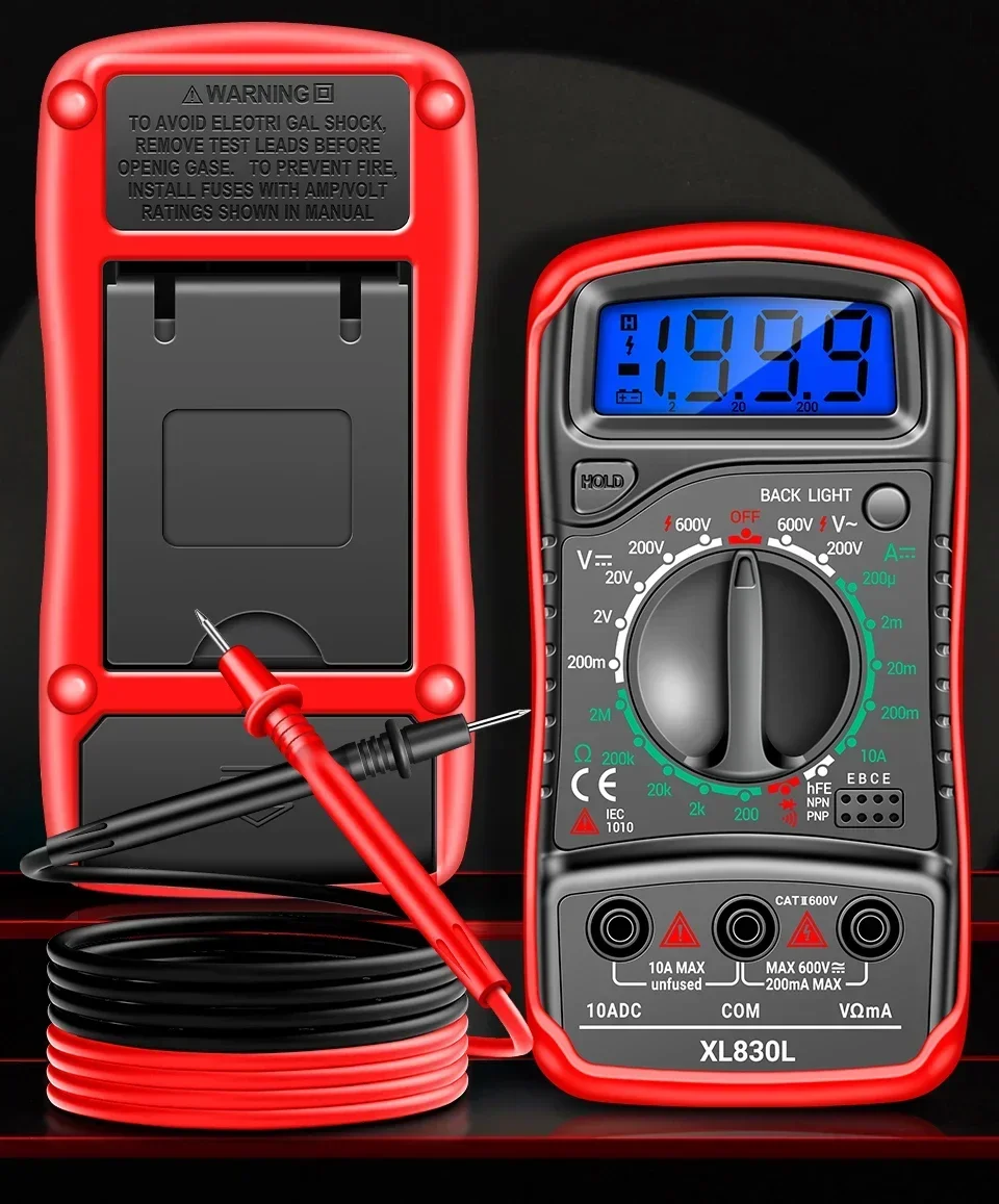 ANENG XL830L Digitales Multimeter Smart Spannungs-AC/DC-Widerstands-Amperemeter HFE Triode Ohm NCV Dioden-Multimeter Tester Messgerät Werkzeuge – Detail 3