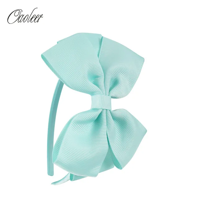 Vibrant Solid Color Bow Hairbands for Kids - Stylish Ribbon Hair Accessories for Girls