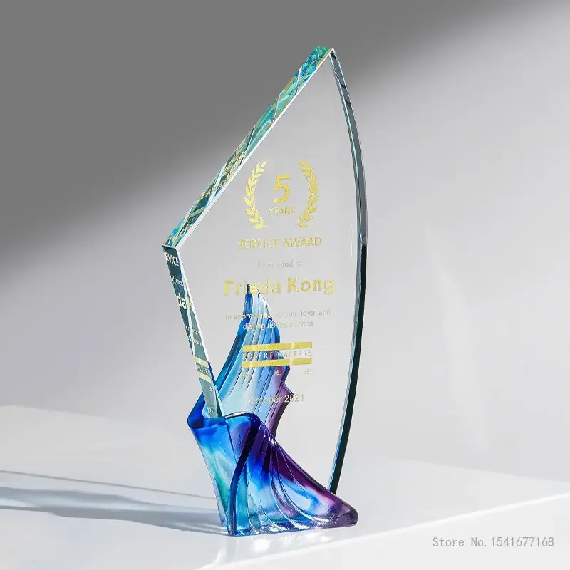 Customized Coloured Wings Trophy, Lettering, Star of the Future, Excellent Home Desk Decor, High Grade Crystal Trophy, New, 2022