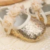 KIDSUN Baby Girl Shoes Party Cotton Bottom Non-slip Bling Newborns Infant Crib First Walkers Toddler Baby Shoes Flower Lace 4