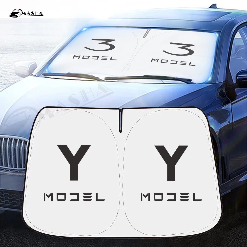 Windshield Sun Shade Foldable Car Front Window Sunshade For Tesla Model 3  Model Y Best Auto Heat Shield Reflector Cover - AliExpress