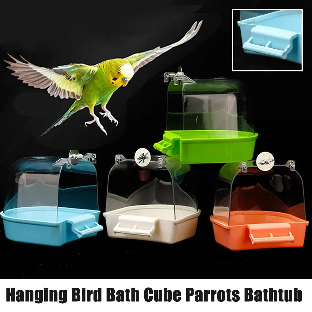 Bird Bath Bird Hanging Cockatiel Bath Cube Parrots Bathtub