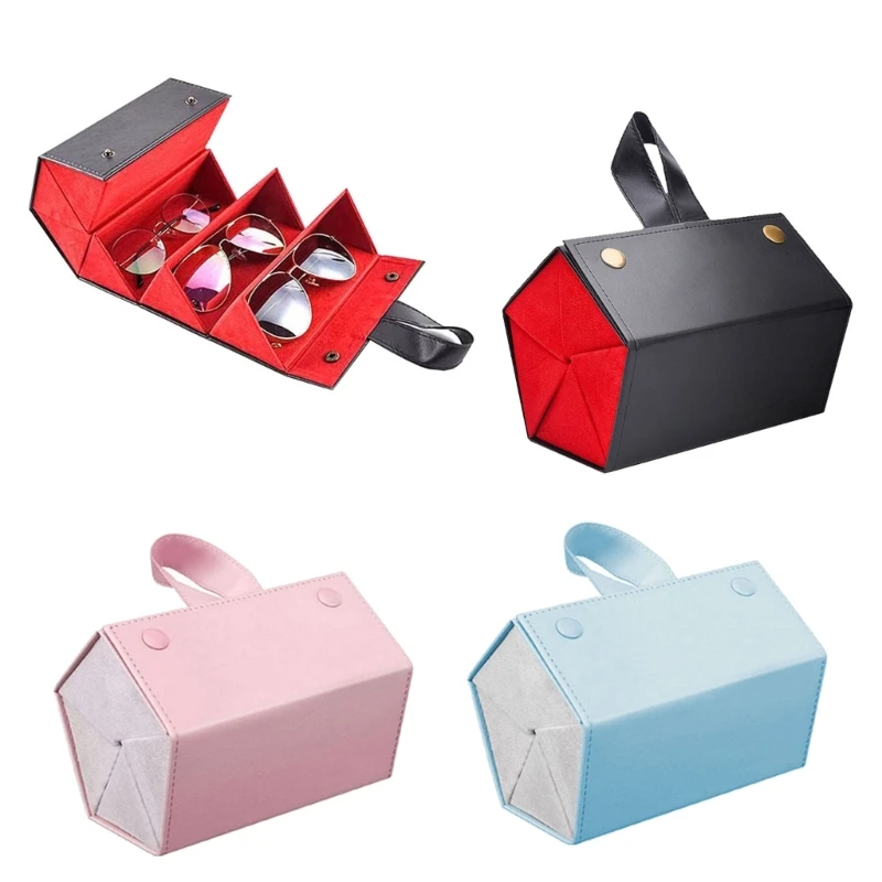 

Портативная витрина для солнцезащитных очков, складной органайзер для очков из искусственной кожи с 5 слотами для путешествий