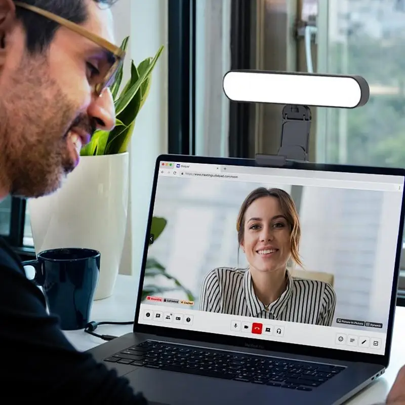 Video Conference Light 40 LEDs Video Conferencing Light Video Call Lighting Adjustable Brightness Live Stream Light Phone Light