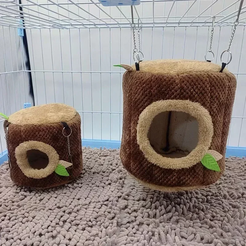 Tree Stump Shape Hammock Pet House for Small Animals Hamster Guinea Pig Ferret Squirrel Rabbit Winter Bed