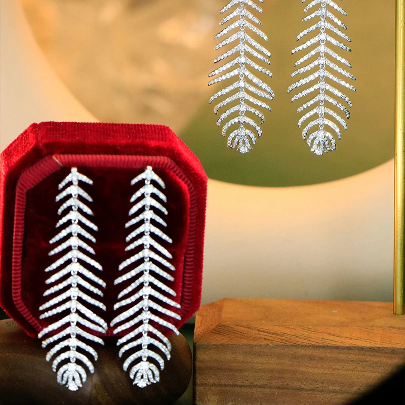 Sc90c4f053ee24091af6d4d88bead0d571 Aazuo Luxury Jewelry 18K White Gold Real Diamonds 2.3ct High Quality Gift idears Feather Hook Earrings For Women Senior Banquet