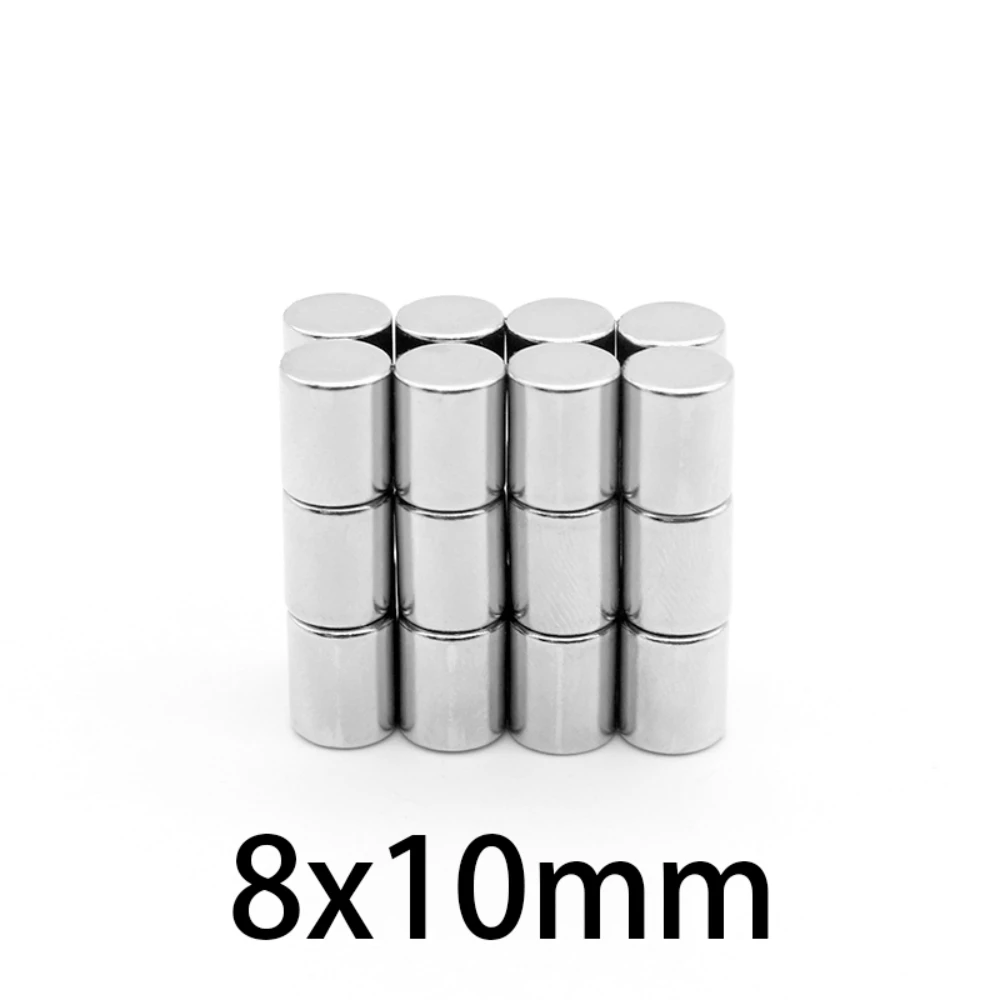 10PCS 8x10 mm Powerful Magnetic magnet 8mmx10mm Permanent Small Round Magnet 8x10mm Neodymium Magnet Super Strong magnets 8*10mm