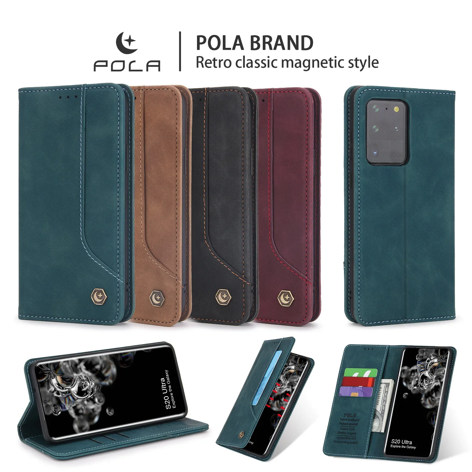 Premium Flip Leather Magnetic Phone Case with Wallet Card Holder