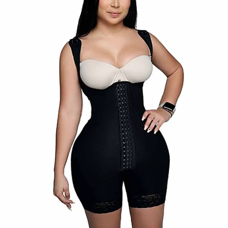 High Waist Bodysuit Tummy Control  Adjustable Crotch Open Bust Bodysuit Women's Shapewear Bodyshaper Post Liposuccion