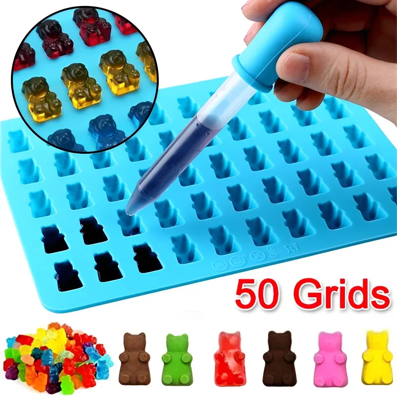 50 Griglie Animali Del Fumetto Stampo In Silicone Simpatico Orsetto Gommoso Stampo Al Cioccolato Gelatina Zucchero Candy Maker Stampo Per Ghiaccio Str