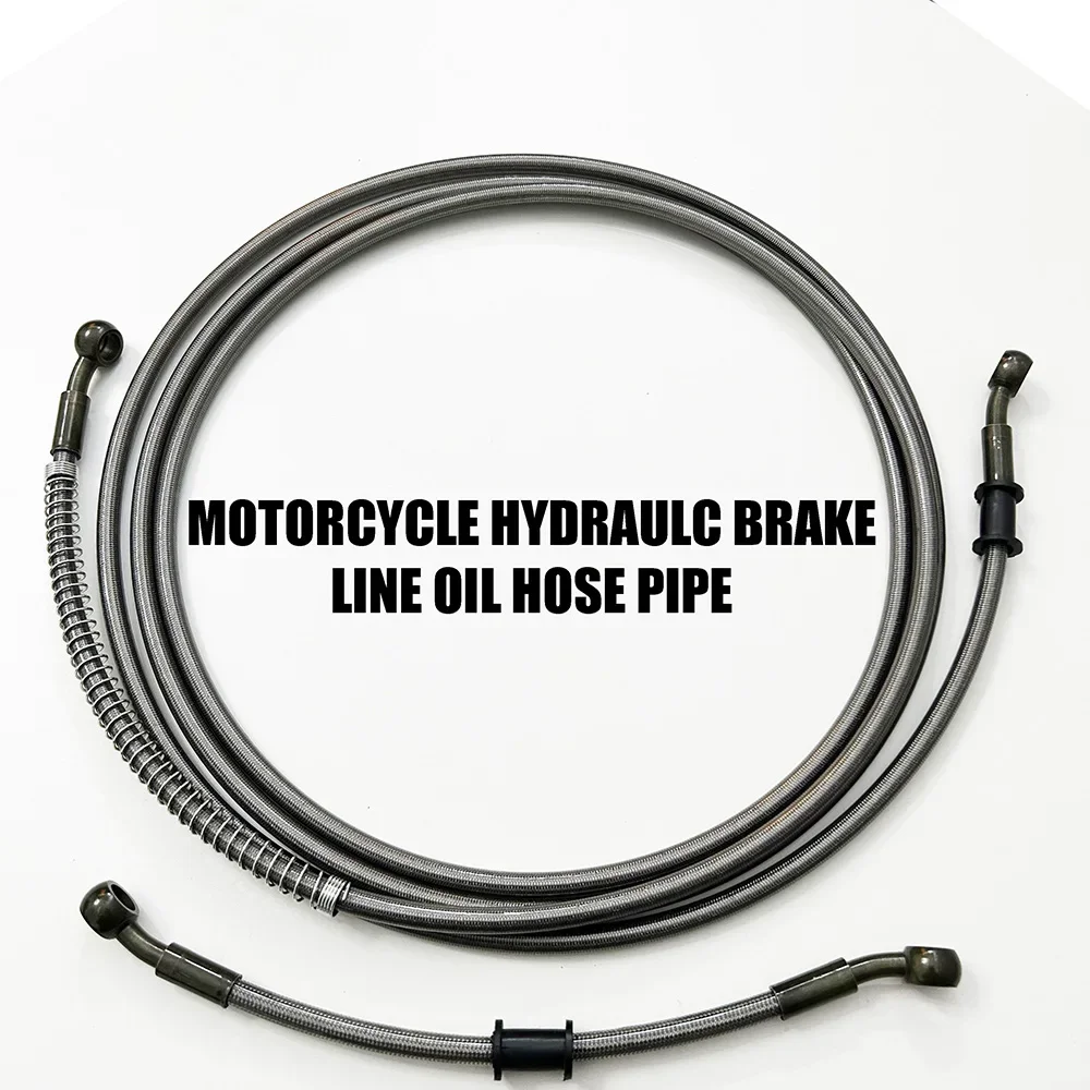 オートバイホース モトブレーキホース オートバイ 油圧 ステンレススチール 編組ブレーキライン 流体オイルチューブ ATV ストリー オートバイホース  オートバイブレーキホース オイルチューブ ステンレススチール 編組ブレーキライン 回転可能なバンジョーフィット A ... バイクホース取り外しバンジョーモーターサイクル油圧ステンレススチール編組ブレーキラインフルードオイルチューブモトブレーキホースATV