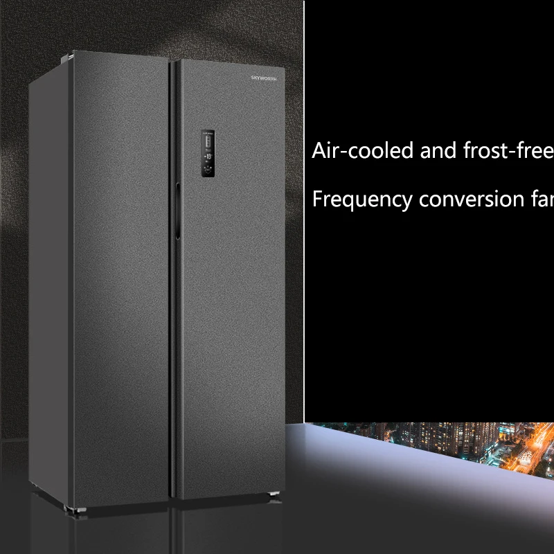 Touch Screen Black Stainless Steel 2 Door French Door Side-by-side Refrigerator