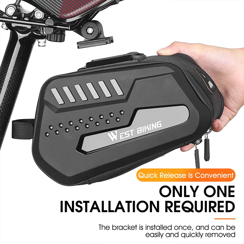 WEST BIKING Waterproof Bicycle Saddle Bag Hard Shell MTB