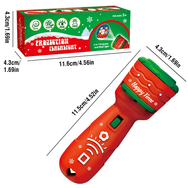 Plastic Christmas Projector Flashlight Toy for Kids