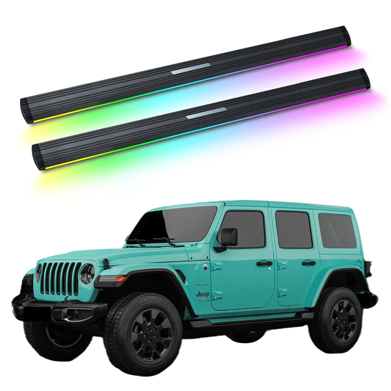 Automatic Electric Power Side Step Running Board Neon Led Light For Jeep  Wrangler JL 4 door Sahara Rubicon 2018-2021 - AliExpress