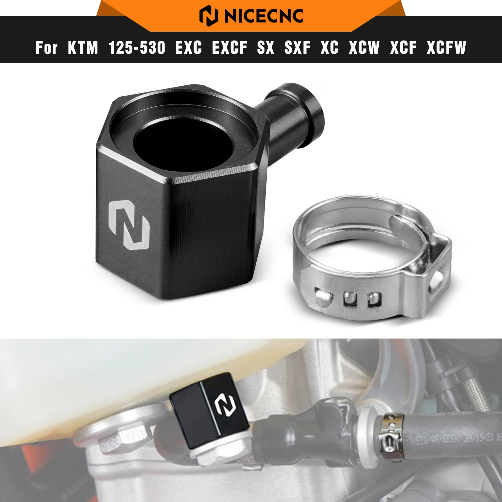 NICECNC Für KTM EXC 300 250 XCW 2020-2023 Kraftstoffleitungstank-Anschlussanschluss für Husqvarna TE 300i TE 250i TX 300i GasGas EC300