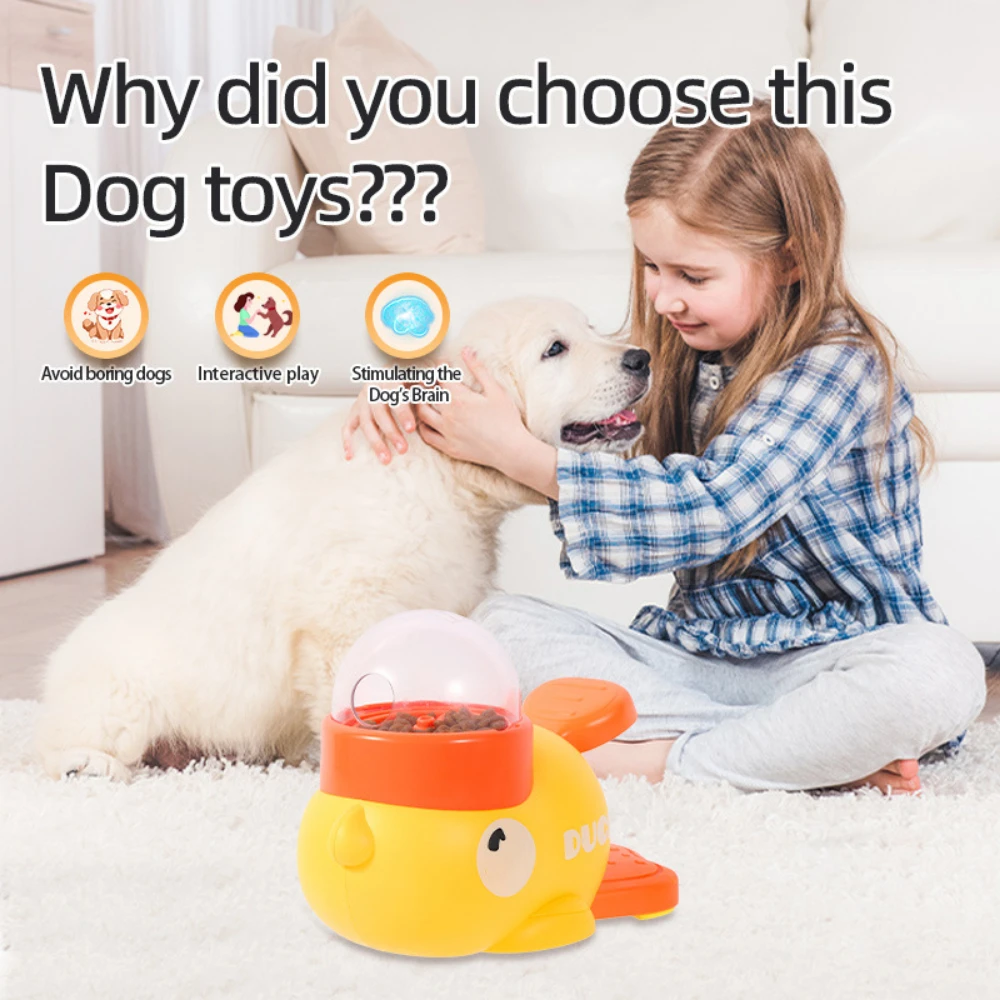 Pet Snack Feeder Dog Food Dispenser Automatic Feeder Puppy Cartoon Duck Design Used to Train Dogs Accessories Cats Cat Supplies 5