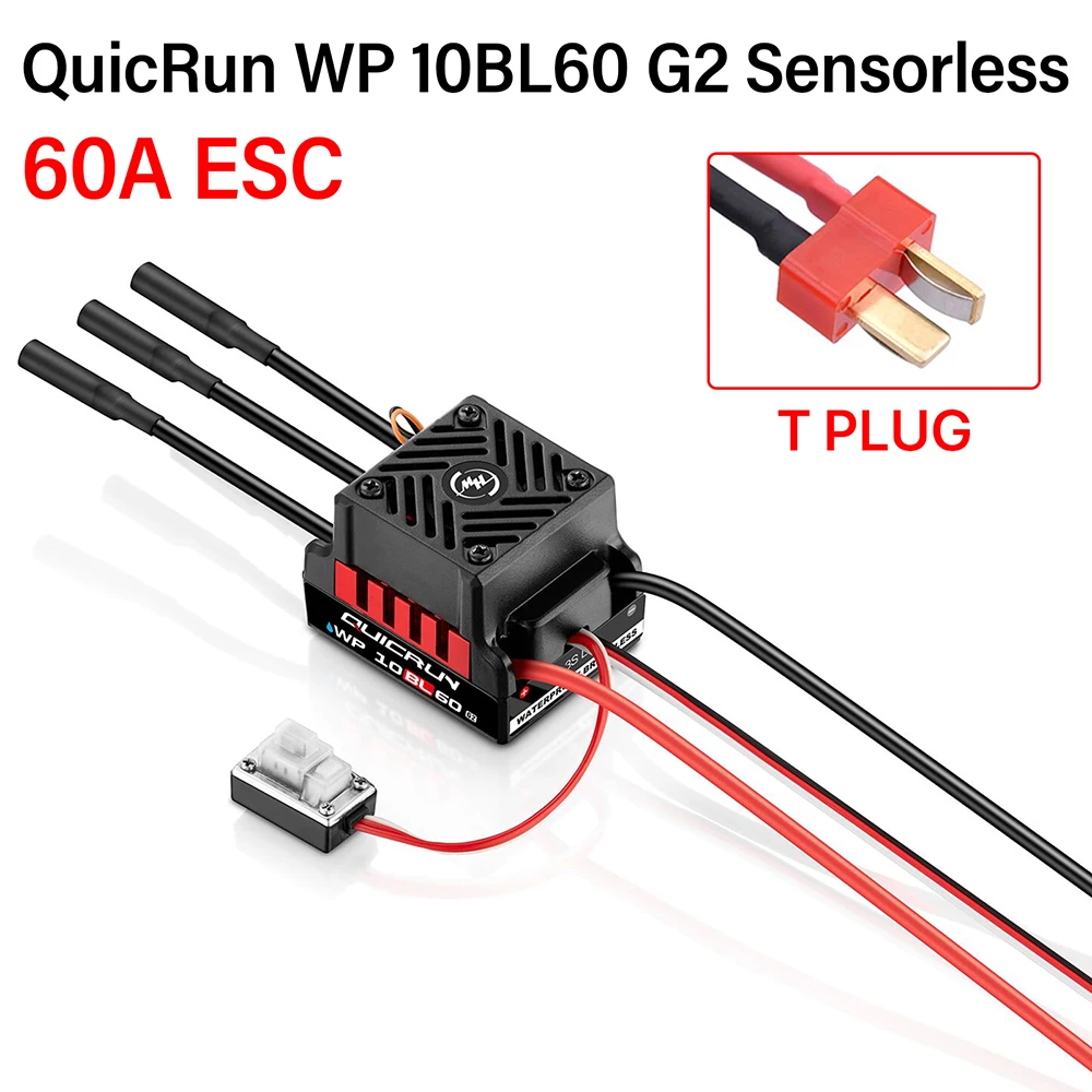 ESC Brushless Hobbywing 60A pour RC Buggy 1/10 installé dans un buggy RC avec boîtier étanche