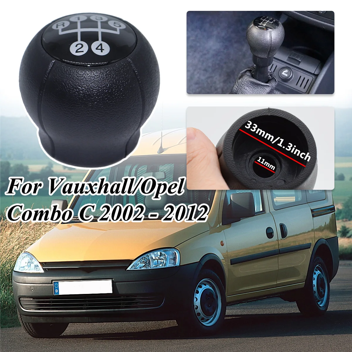 

Gear Shift Knob For Vauxhall Opel Combo C 5Speed +R Manual Gearstick Lever Pen Handball Replacement Car Part 2002 2004 2005-2012