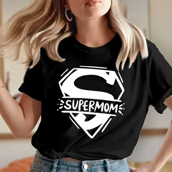 Mothers Day Tshirt Super Mom Superhero Mother's Day T-Shirt Loving Caring Mummy Tops Women Clothes T Shirt Women Tops T Shirts 1