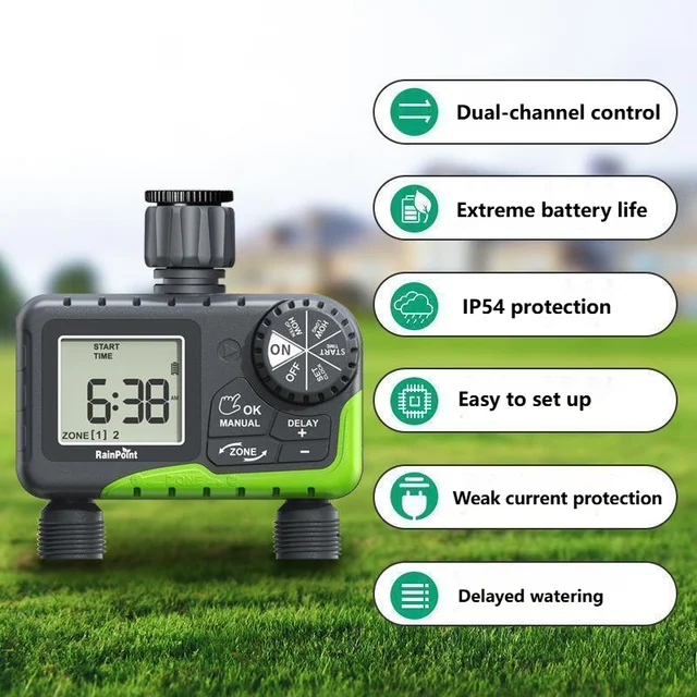 Automatic Irrigation Controller Automatic Watering Intelligent Timing Dual-channel Control One Machine For Multiple Uses 2