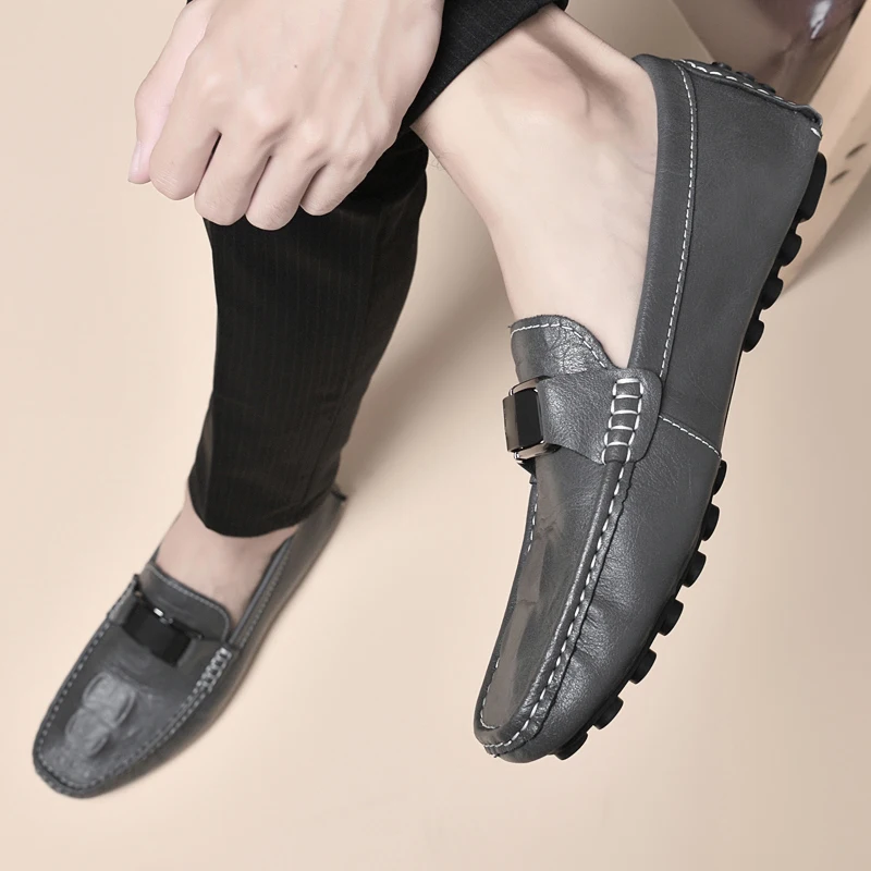 Scarpe Casual In Pelle Da Uomo Quattro Stagioni Plus Size Scarpe In Pelle Da Lavoro Antiscivolo Moda Versatile Tide Party Driving Shoes