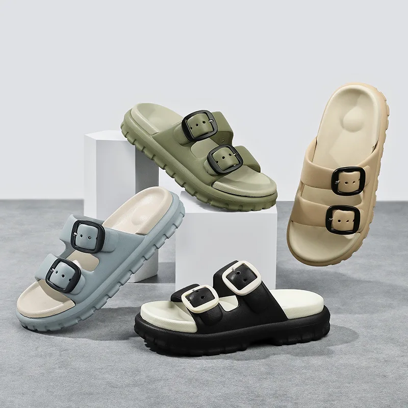 EVA Flat Sandals Thick Soled Lightweight Men Anti Slip House Slippers