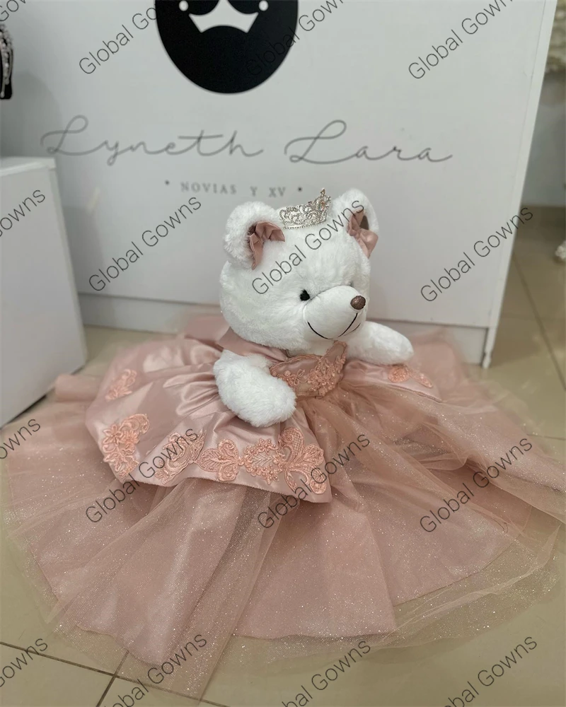 Pink Special Link For Personalized Quinceanera Teddy Bear Dress Exquisite Appliques Tiered