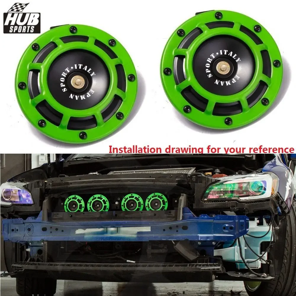 Super Loud Blast Tone Grill Mount 12V Electric Compact Electric Car Horn Kit 2pcs HU-HOM052
