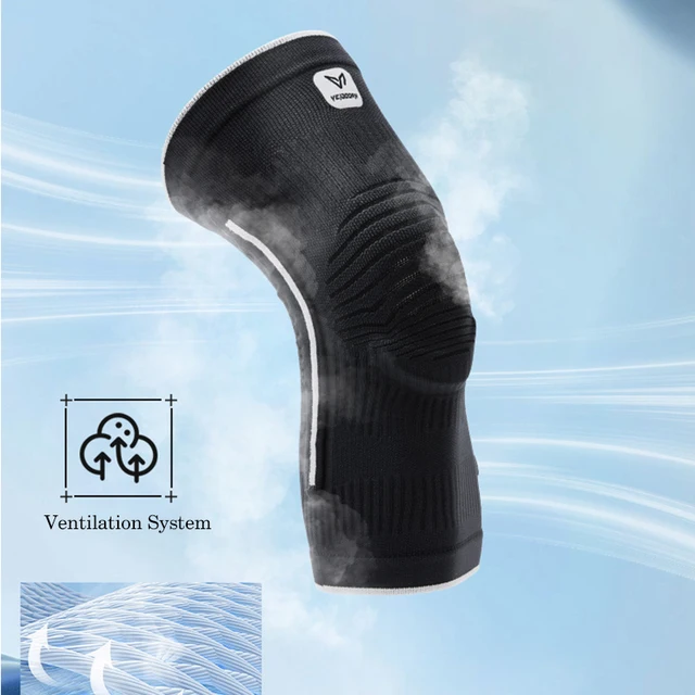 Veidoorn 1PC Knee Pads with Patella Medial Support Meniscus Silicone Compression Protection Sport Knee Braces Basketball Wear 3