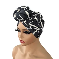 New African Turban for Women Large Flower Stretch Turban Headwrap Beanie Hat Ladies Turbante Mujer Bandanas Chemo Cap Head Cover 2