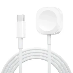 Magnetic Wireless Charger Cable for Apple Watch - 1M, USB/Type - C (White Type C)