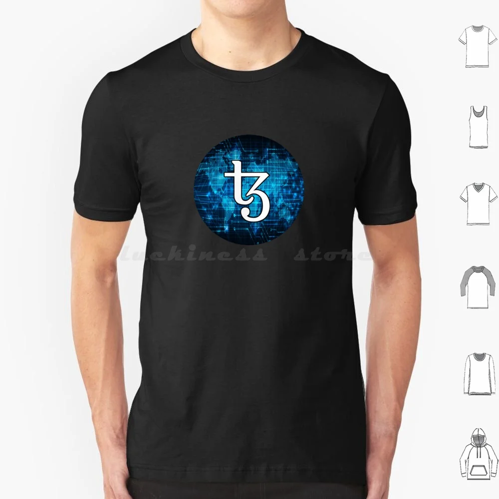 Tezos Global T Shirt Big Size 100% Cotone Tezos Global World Europe Euro Us Usa America Dollar Vicotry Win Winning Success Btc
