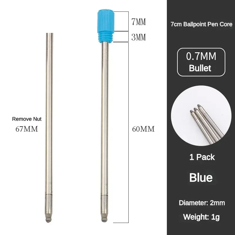 Metal Pen Refill - 7cm Length, Ideal for Crystal Diamond Ballpoint Pens, Office & School Supplies (5/10/20/50 PCS)