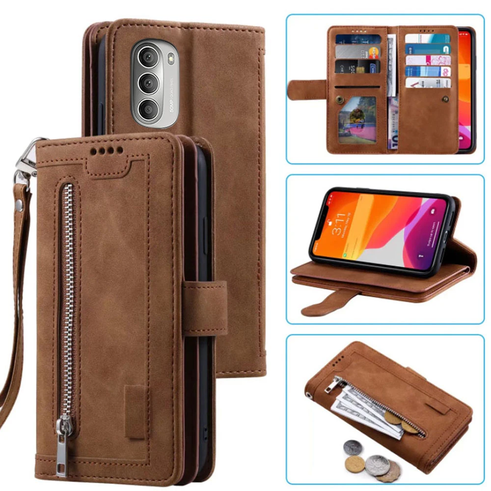 Wholesale iPhone Xs Max Multi Pockets Folio Flip Leather Wallet Case with  Strap (Rose Gold)