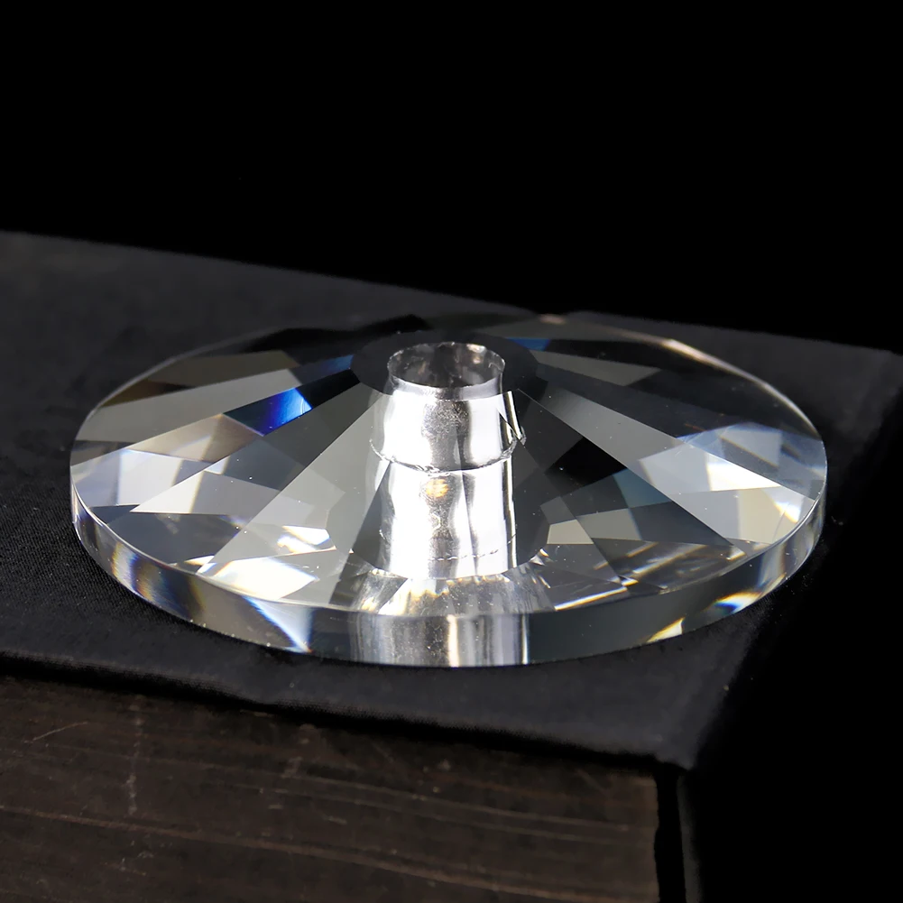 

75MM Transparent Crystal Sunflower Glass Art Cutting Edge Face Center Drilling Ring Bead Curtain Lighting Door Window Pendant