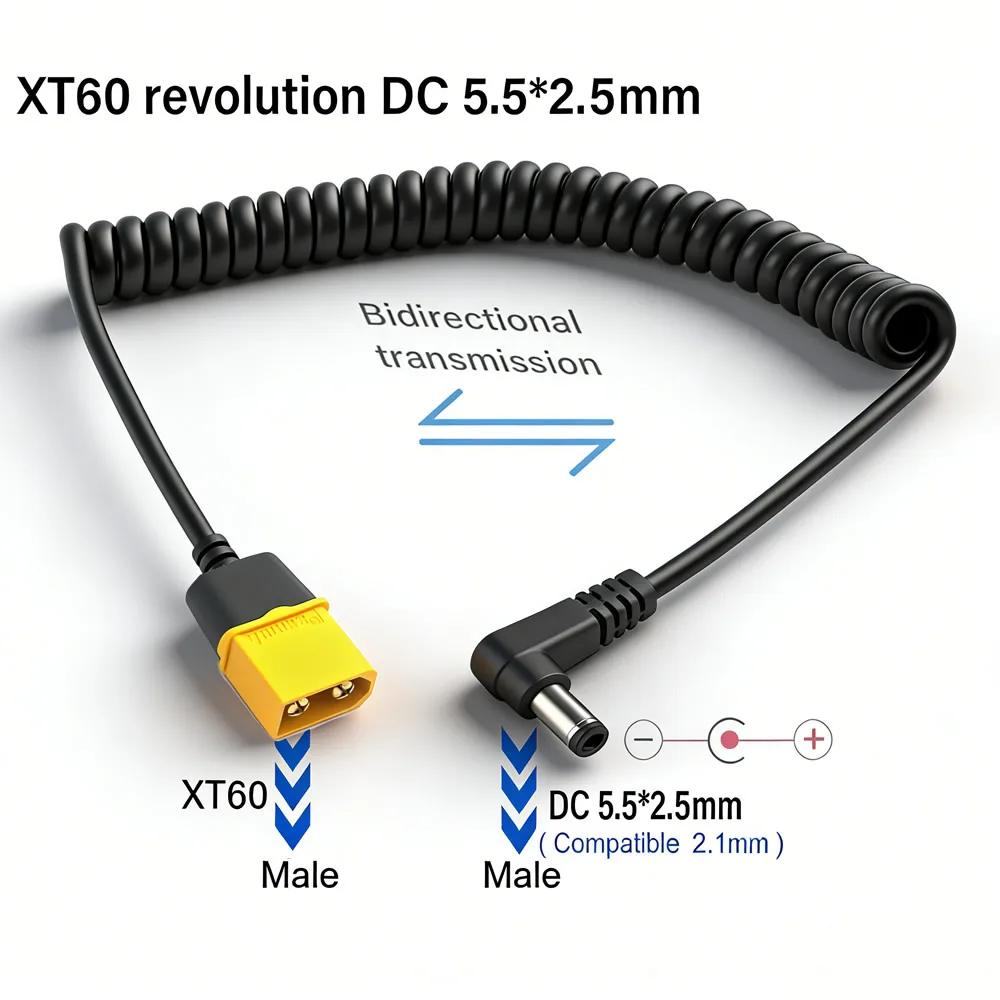XT60 남성 커넥터-남성 DC DC5525 개폐식 전원 케이블 TS101 PINE64 전자 납땜 인두용 5.5x2.5mm 어댑터