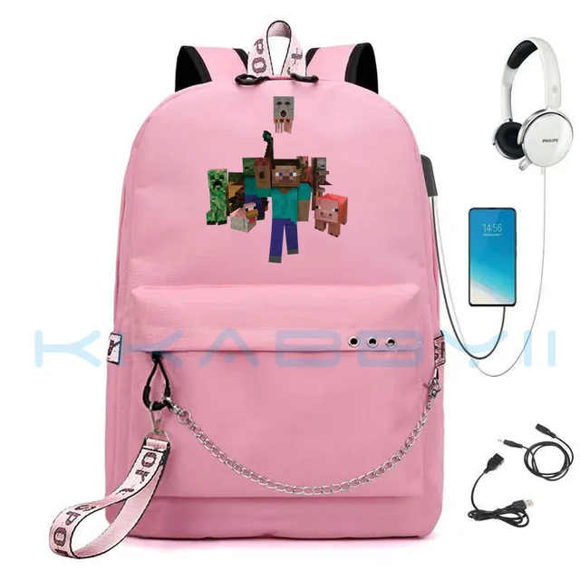 MINECRAFT Game Backpack Bags Men Women 