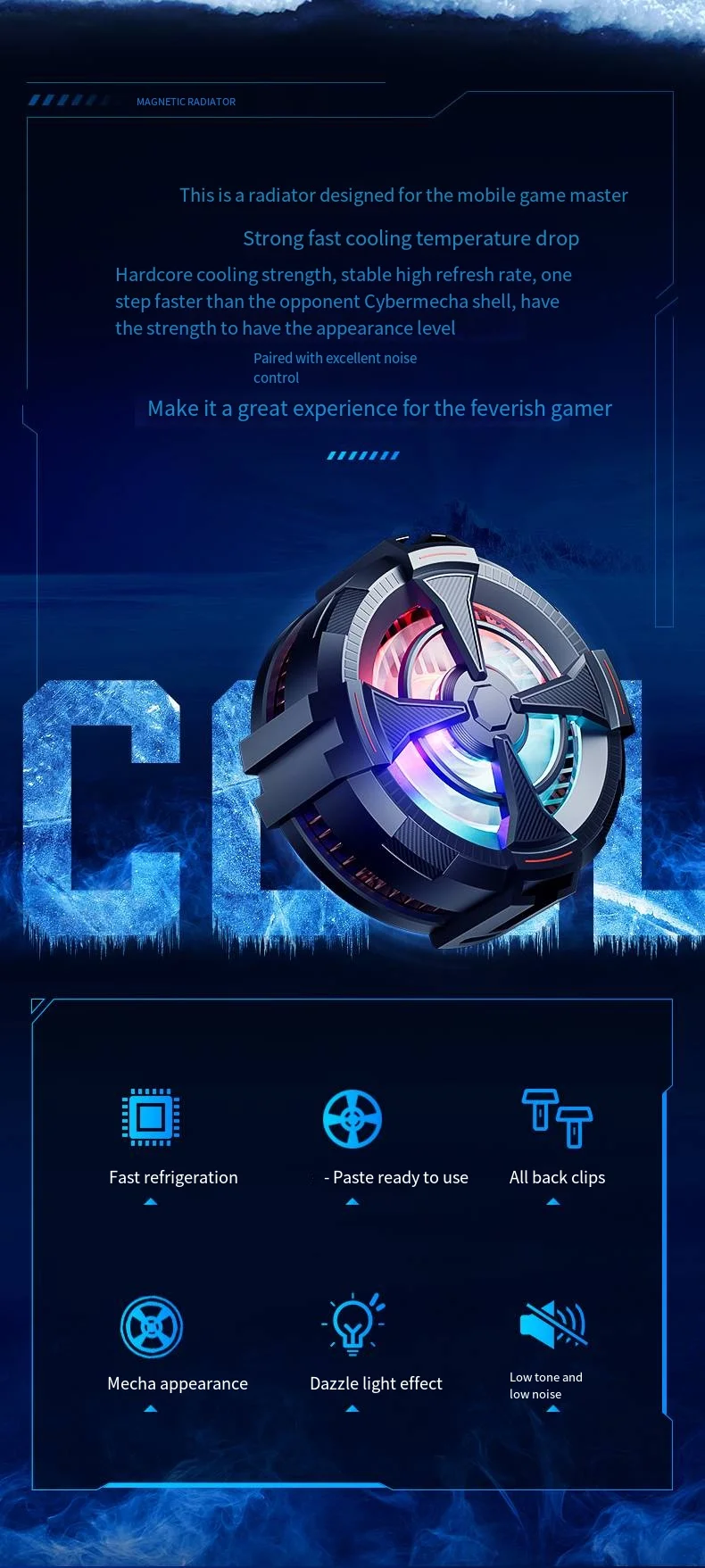 AL-12 2in1 Magnetic Phone Gaming Cooler description image 8