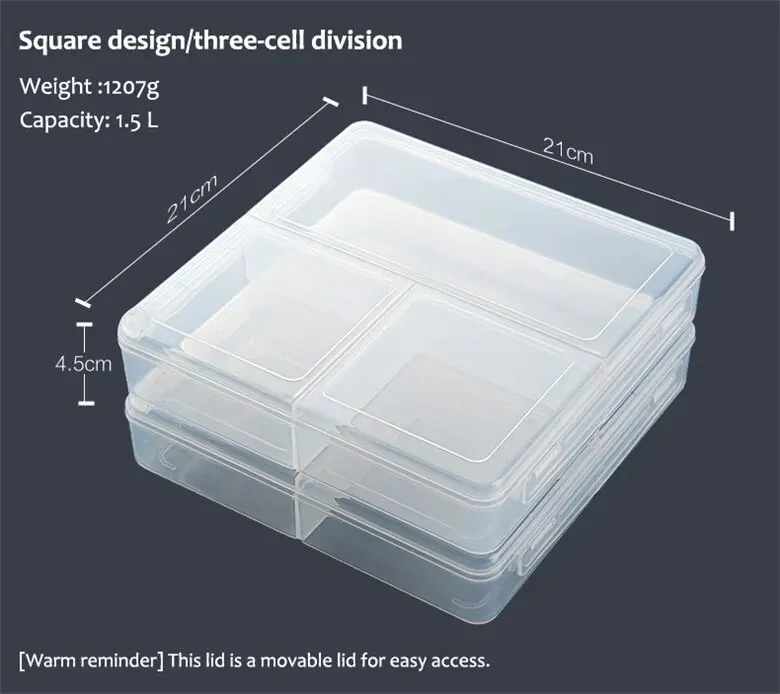 3 Grids Food Storage Box Container Fruit Vegetable Refrigerator Freezer Organizers Sub-Packed Meat Ginger Kitchen Accessories