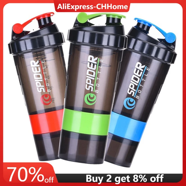 3 Layers Blender Bottle Protein Powder Shaker Bottles For Gym Training  Sport Shaker Mixing Cup With Scale Protein Shaker 550ml - Shaker Bottles -  AliExpress